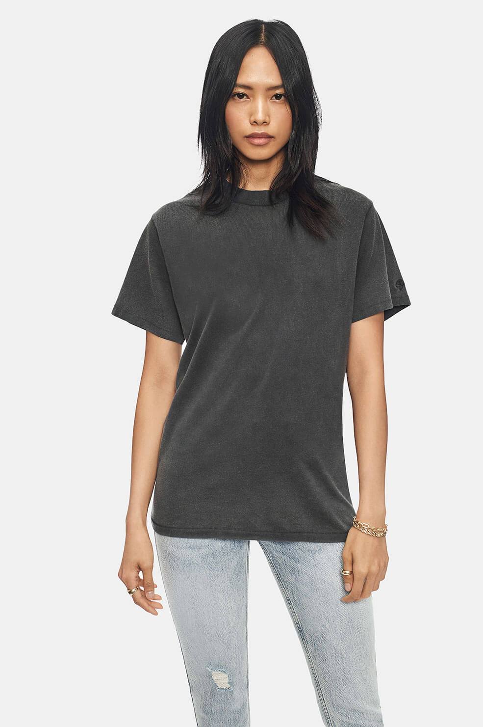 ANINE BING LILI TEE IN WASHED BLACK,A-08-2140-010-XXS