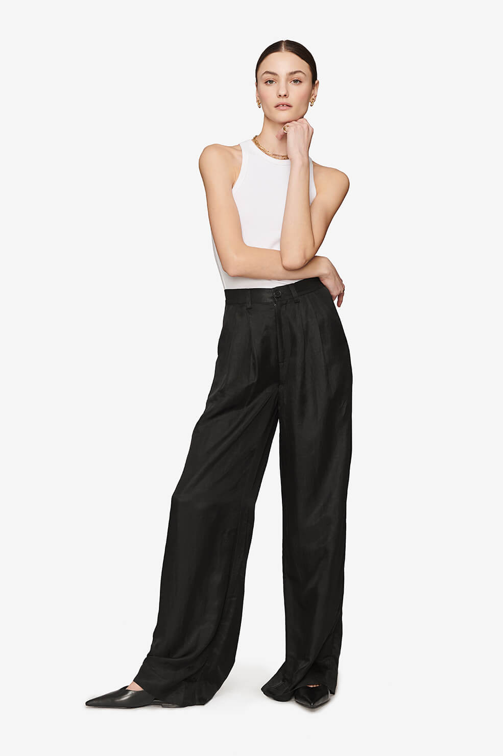 ANINE BING CARLA PANT IN BLACK,A-03-3034-000-32