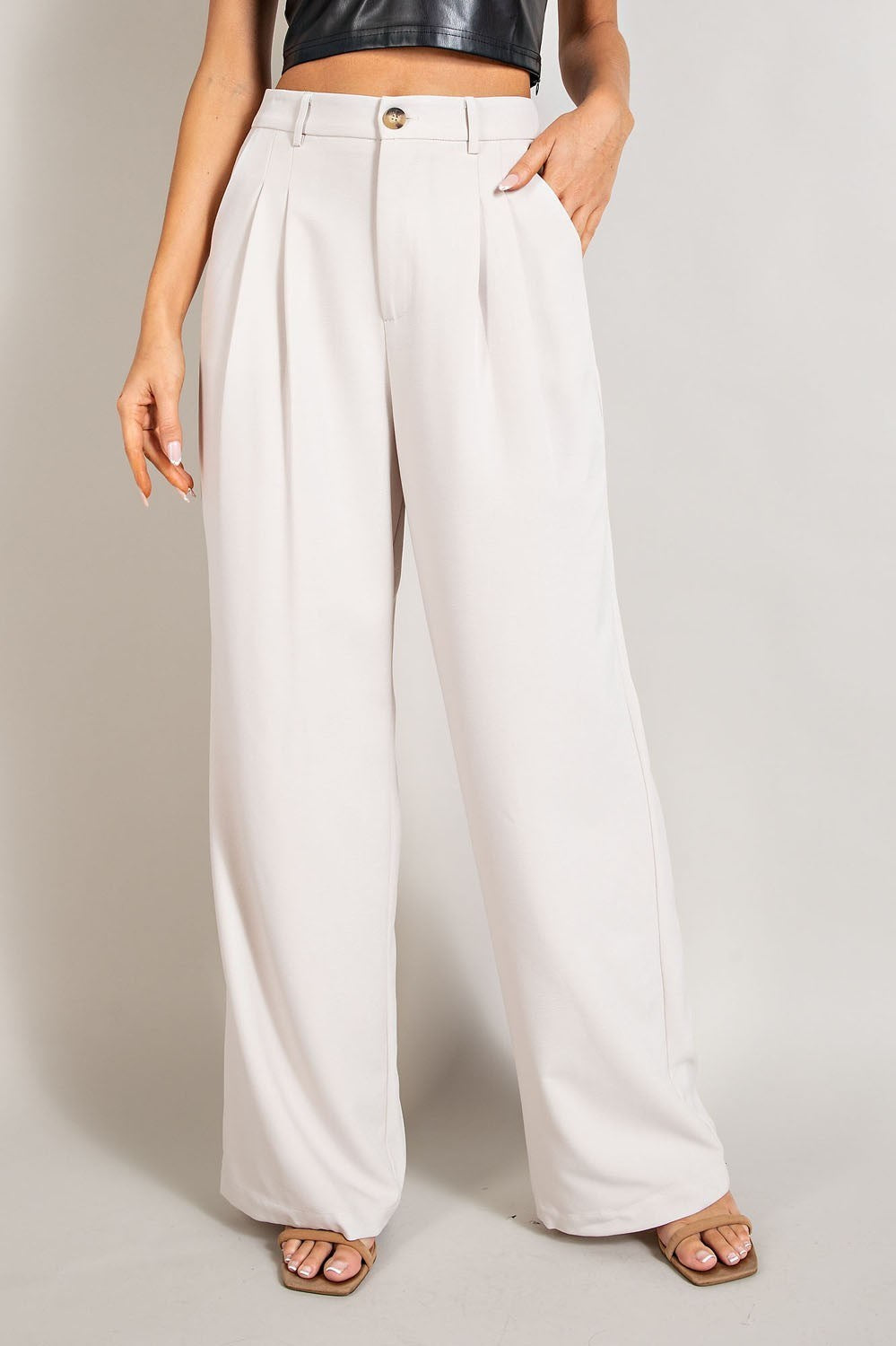 Clarissa Straight Leg Pants (Oatmeal) – AllyOops Boutique