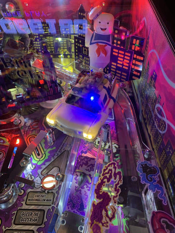 Ecto-1 toy installed in Ghostbusters pinball machine
