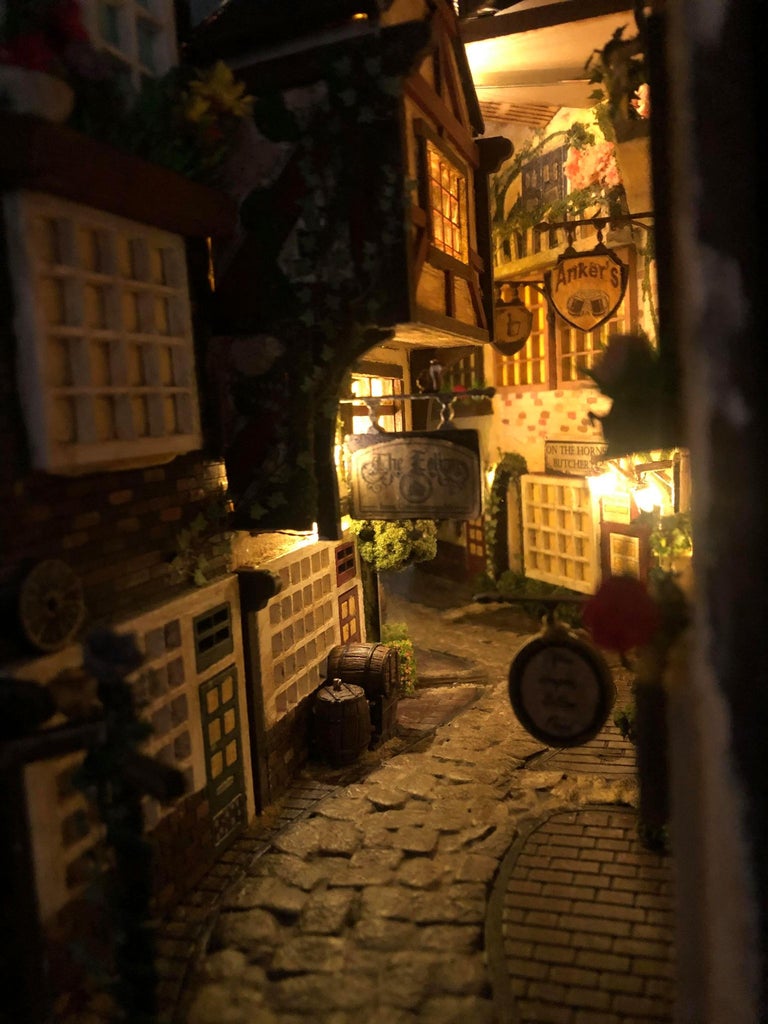 Fantasy street book nook diorama