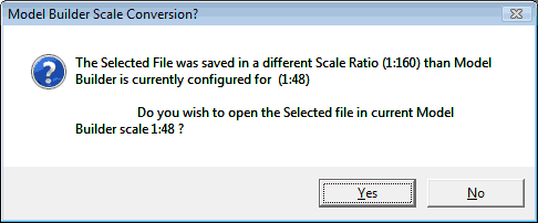 Model builder scale conversion confirmation prompt