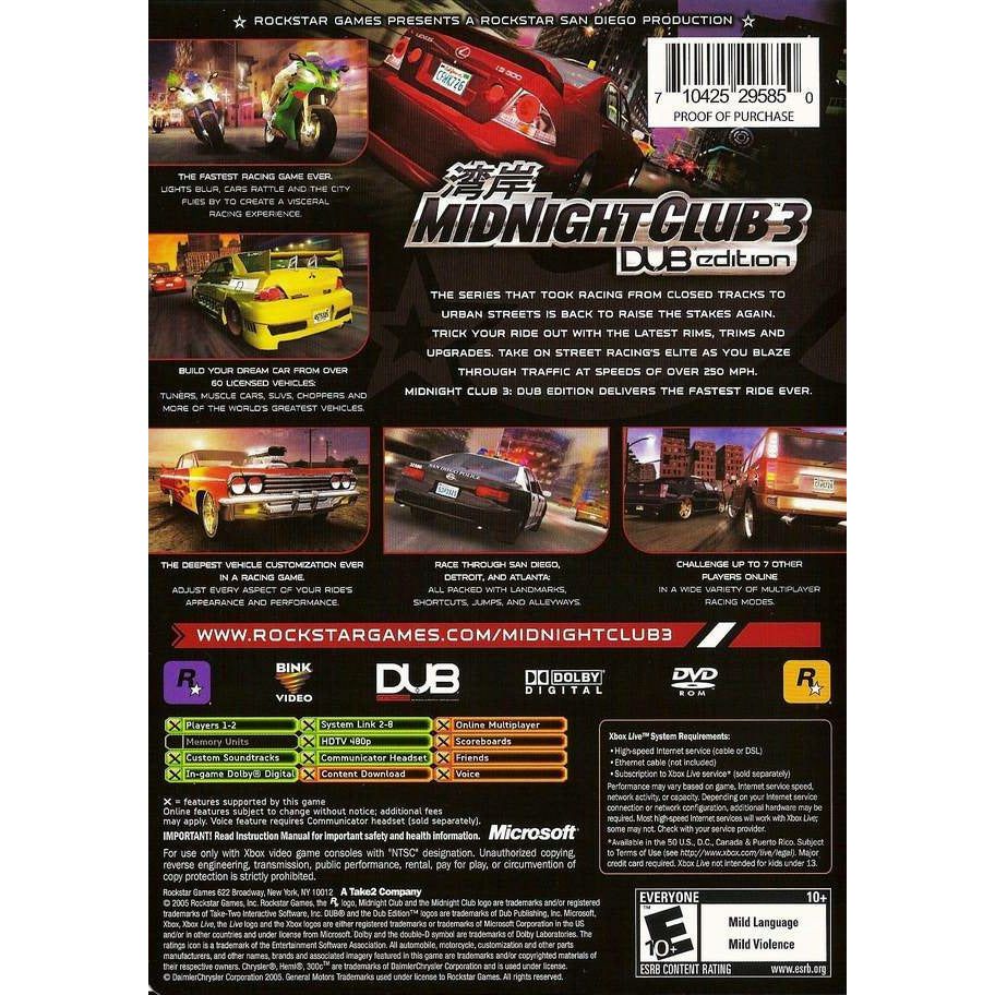 Midnight Club 3: DUB Edition Remix Microsoft Xbox - Gandorion Games