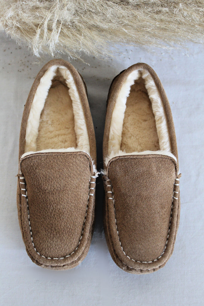 CLEARANCE! Josie Suede & Sheepskin Moccasin - Glitzy Bella