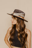 NEW!! GB ORIGINAL: The Navajo Feather Banded Suede Hat in Grey