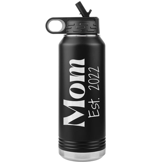 Personalized Water Bottles 32oz with Flip-Top Lid and Straw