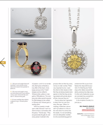 Del Francis Jewelry Featured in the 2017 Dallas Style & Design Magazine Issue