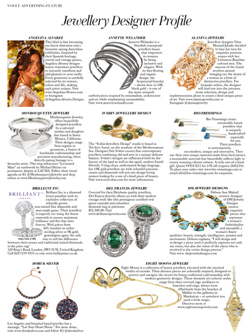 Del Francis Jewelry Featured in the 2018 February Vogue Magazine Issue
