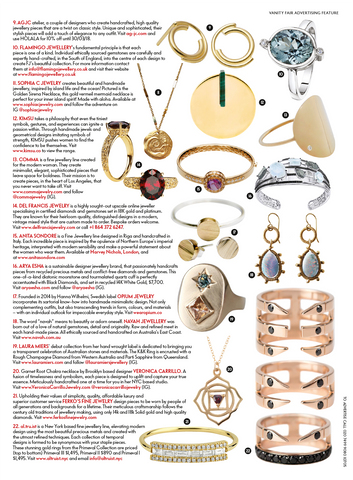 Del Francis Jewelry Featured in the 2018 February Vanity Fair Magazine Issue