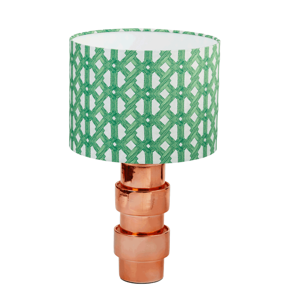 Luxury African lampshade with pink bold geometric pattern Aluro Pink