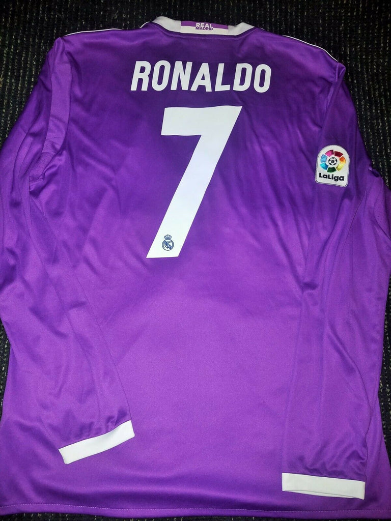 Cristiano Ronaldo Real Madrid 2016 2017 Purple Long Sleeve Jersey Shir Foreversoccerjerseys