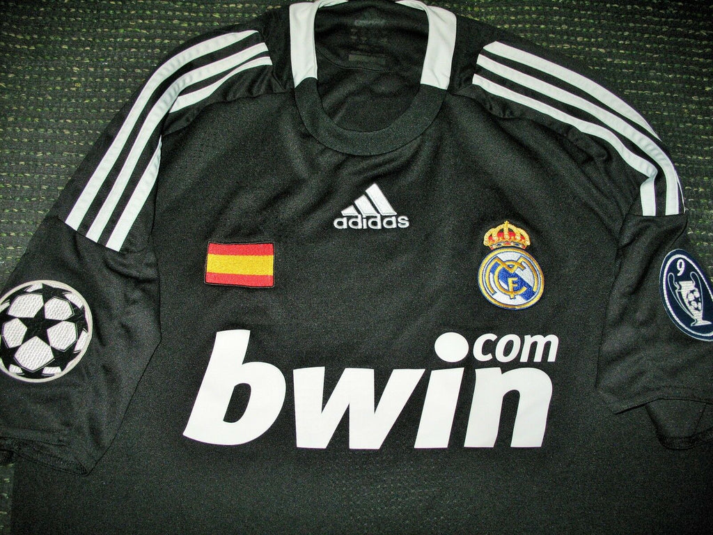 Raul Real Madrid 2008 2009 Uefa Black Jersey Shirt Camiseta Maglia M Foreversoccerjerseys