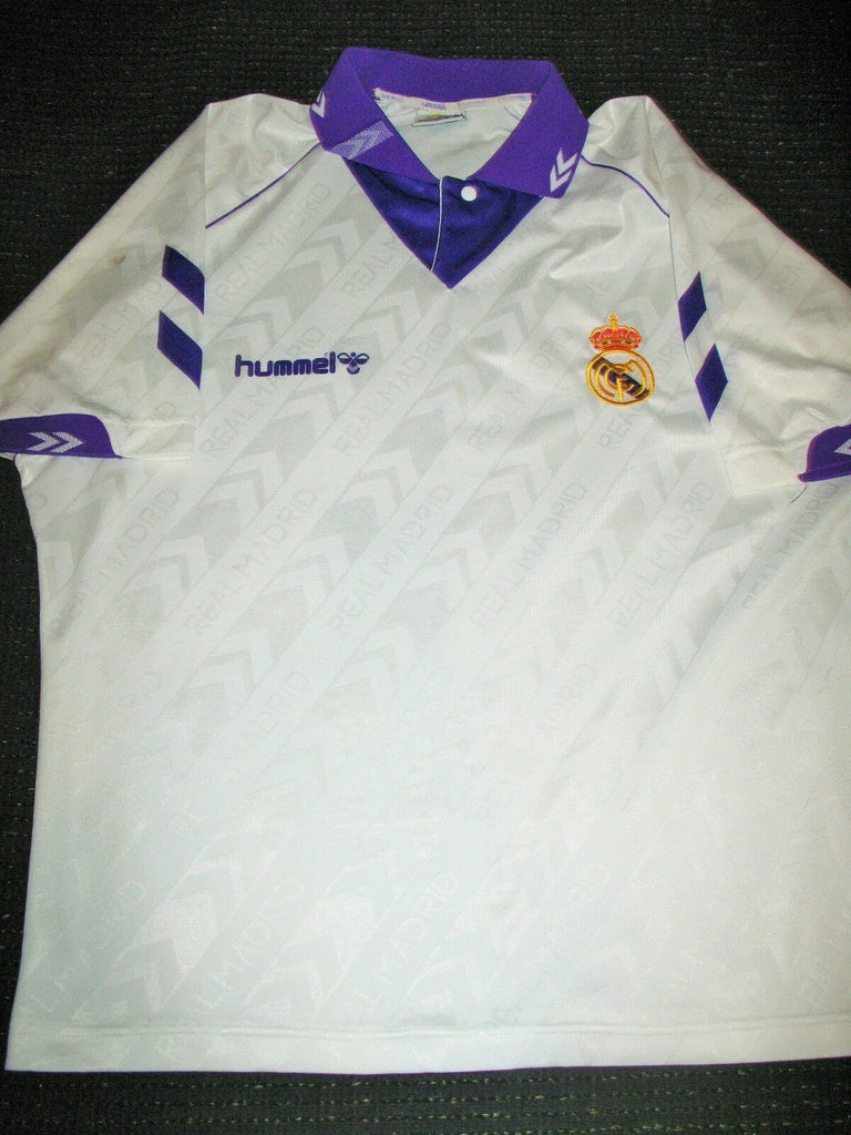 mave Nogle gange nogle gange krave Real Madrid Hummel 1993 1994 Jersey Camiseta Shirt L – foreversoccerjerseys