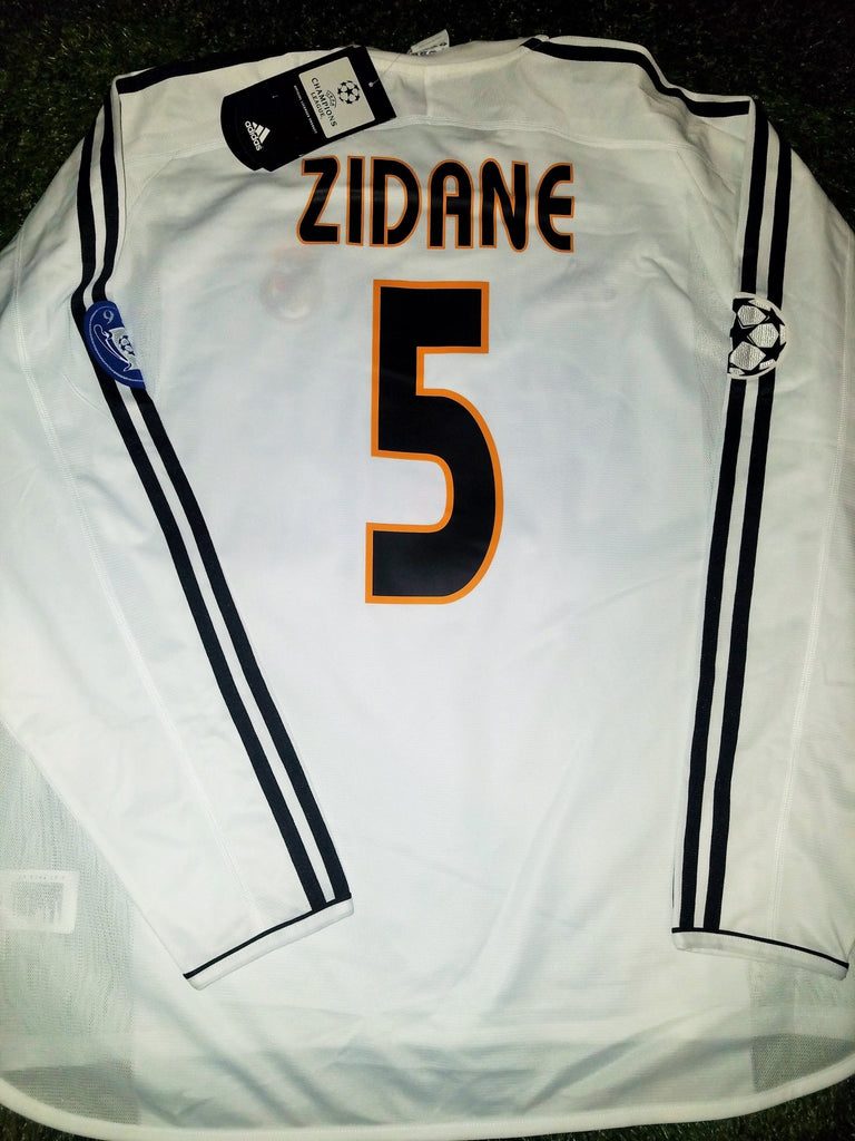 Zidane Real Madrid 2003 2004 UEFA Long Sleeve Jersey Shirt Camiseta 91 ...