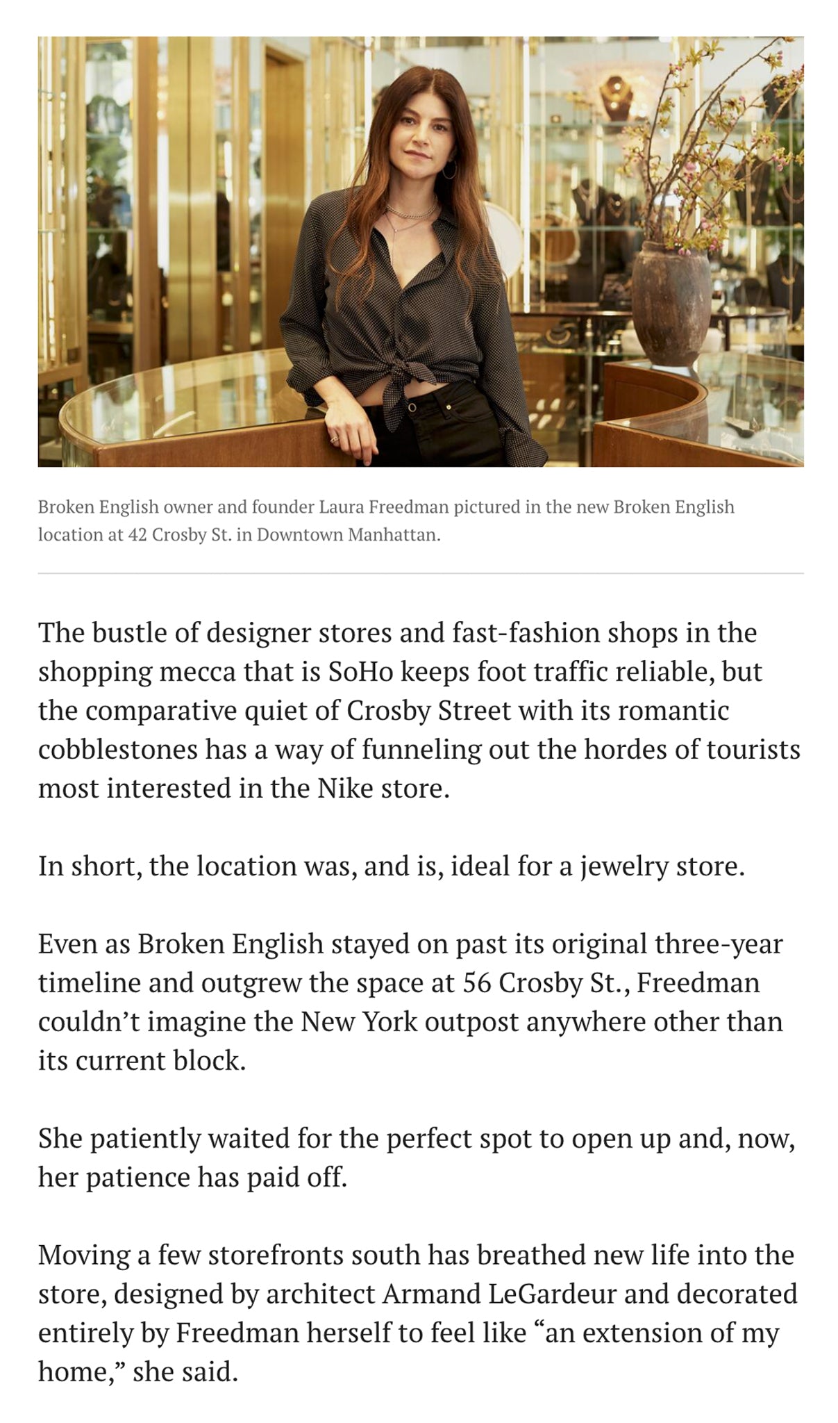 National Jeweler: See Broken English's New York City Expansion Laura Freedman
