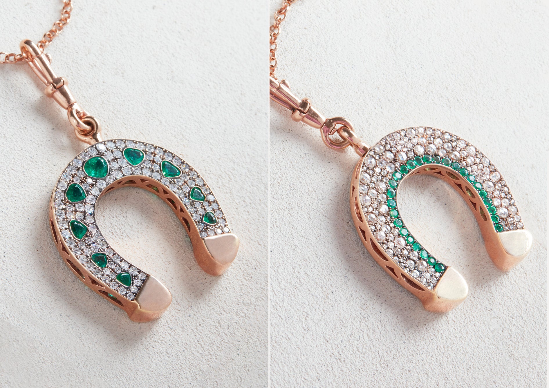 Broken English Jewelry Selim Mouzannar Emerald Horseshoe Necklace,  Lucky Charms Collection