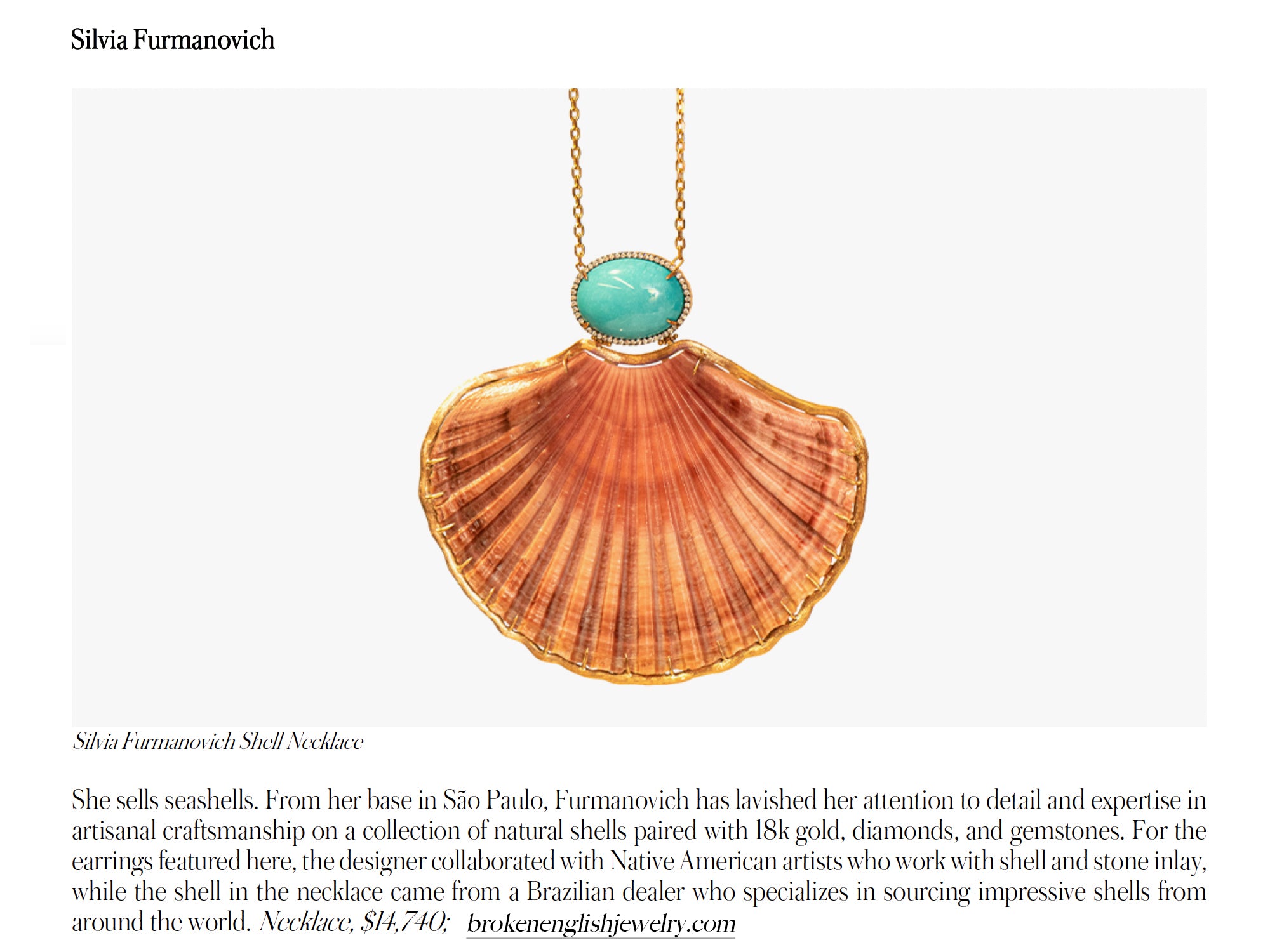 Broken English Jewelry featured in Robb Report, From Seahorse Earrings to Jellyfish Brooches: This Ocean-Inspired High Jewelry Is Swimming in Style, August 14, 2023