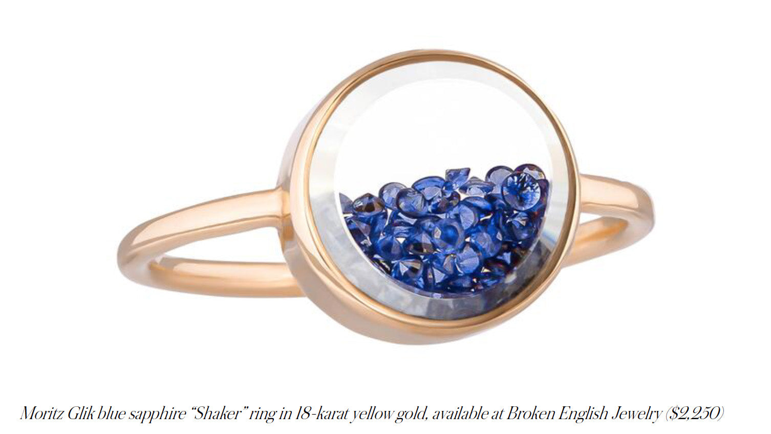 Broken English Jewelry featured in National Jeweler, September 6, 2023, Stylish Sapphire Jewels for September