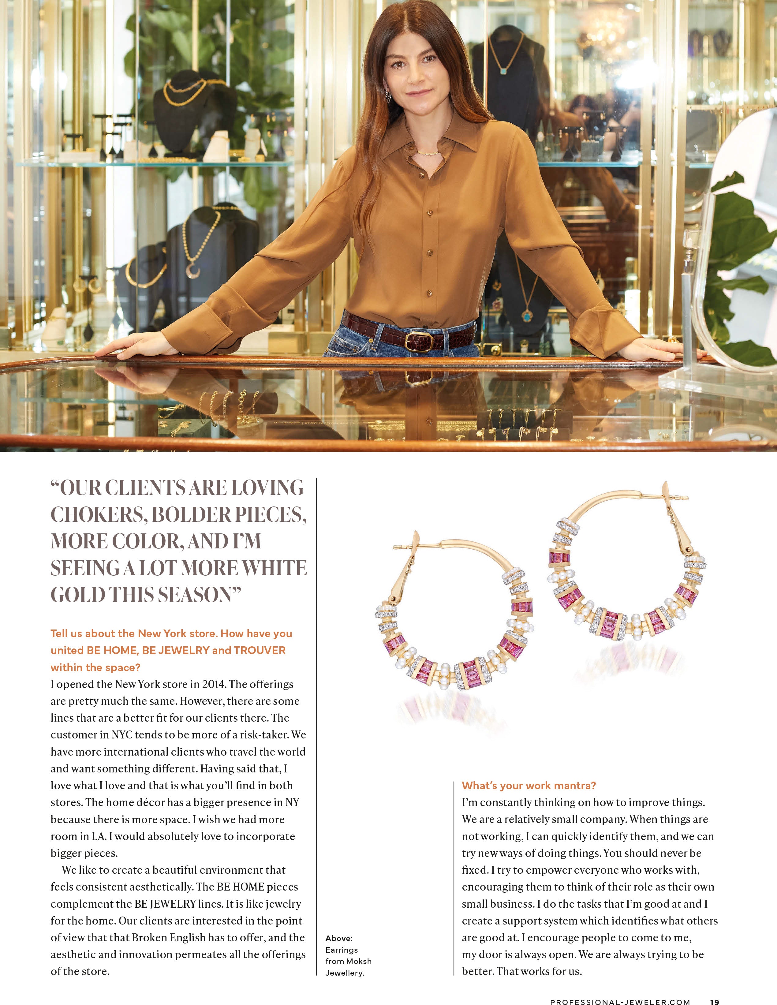 Broken English Jewelry featured in the September 2023 issue of Professional Jeweler, Speaking the Language of Jewelry