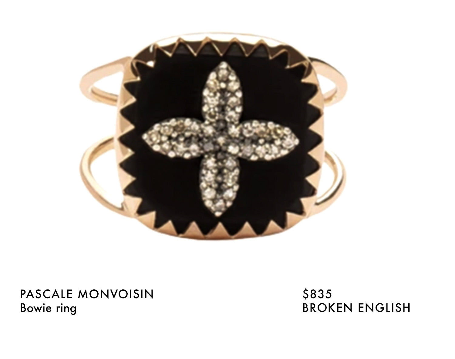 Broken English Jewelry PASCALE MONVOISIN Bowie Nº2 Ring - Black