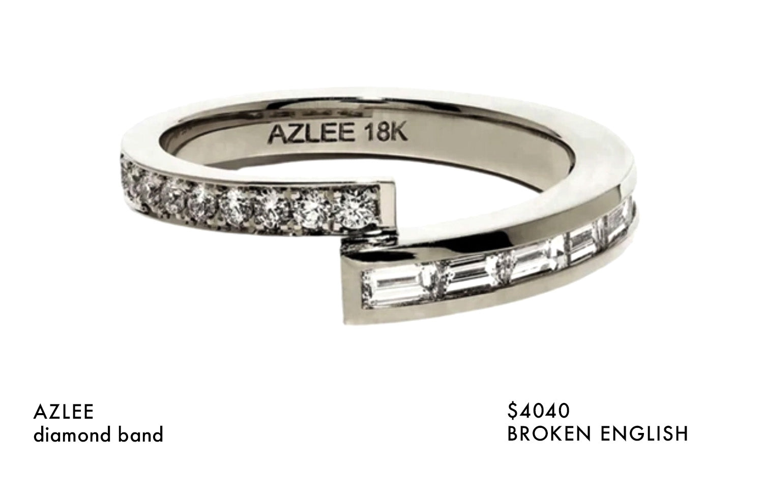 Broken English Jewelry AZLEE Diamond Band - White Gold