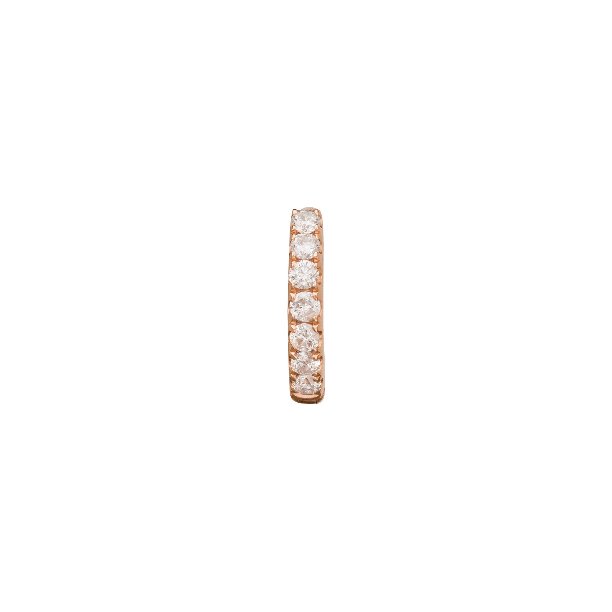 Half Paved Huggie 5mm - Rose Gold