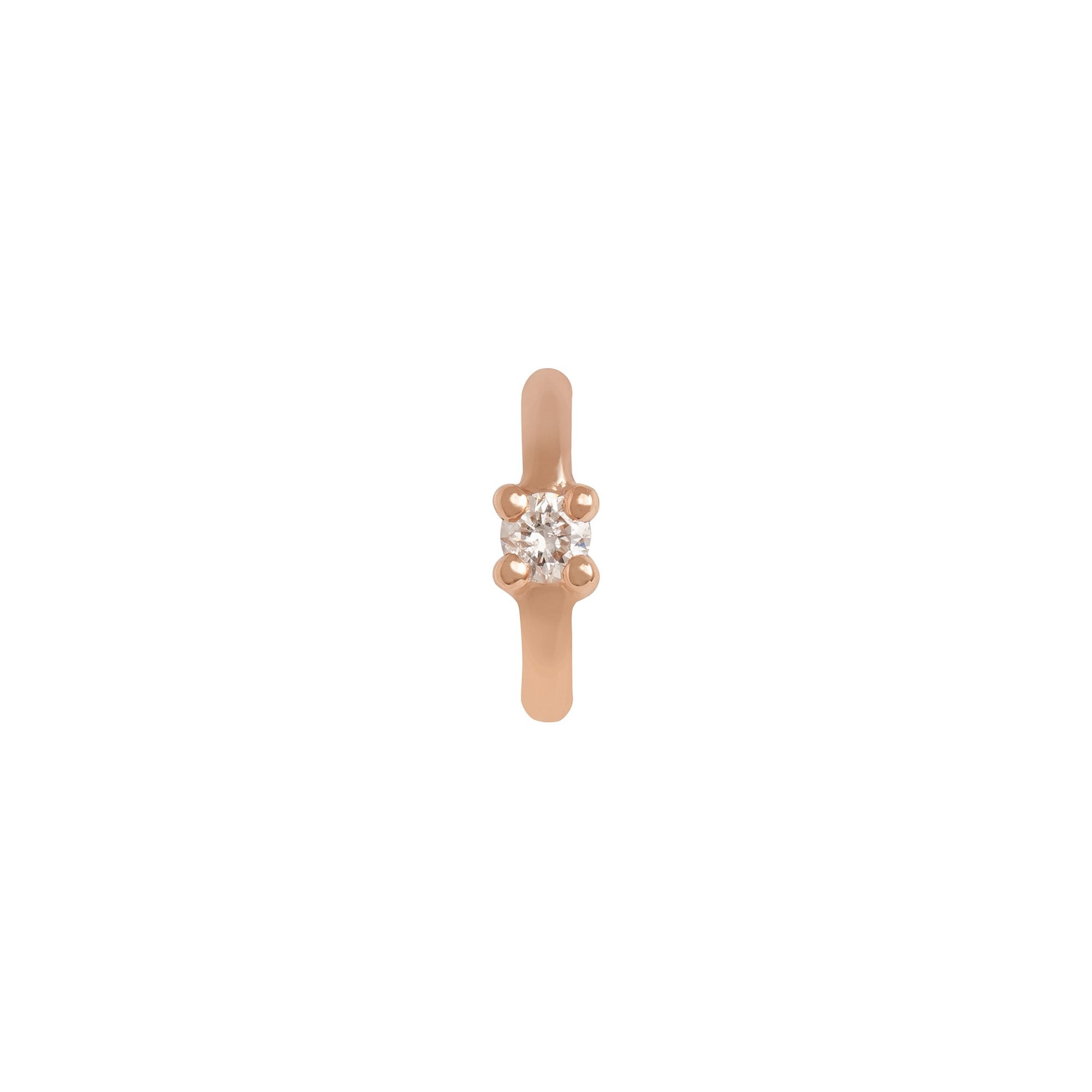 Round Prong Huggie 5mm - Rose Gold