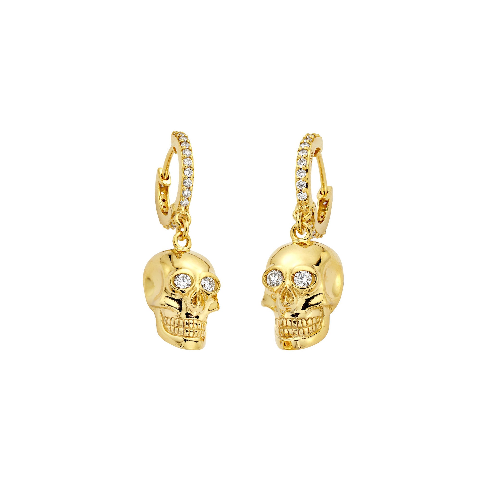 gold skull earrings