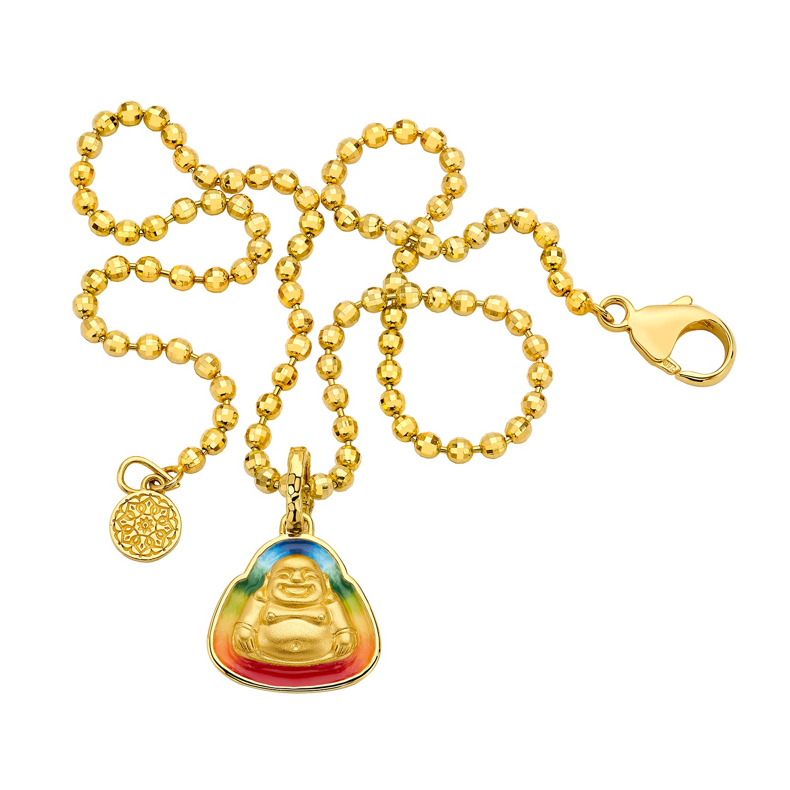 Buddha Mama Small Happy Buddha Pendant - Rainbow - Charms & Pendants ...
