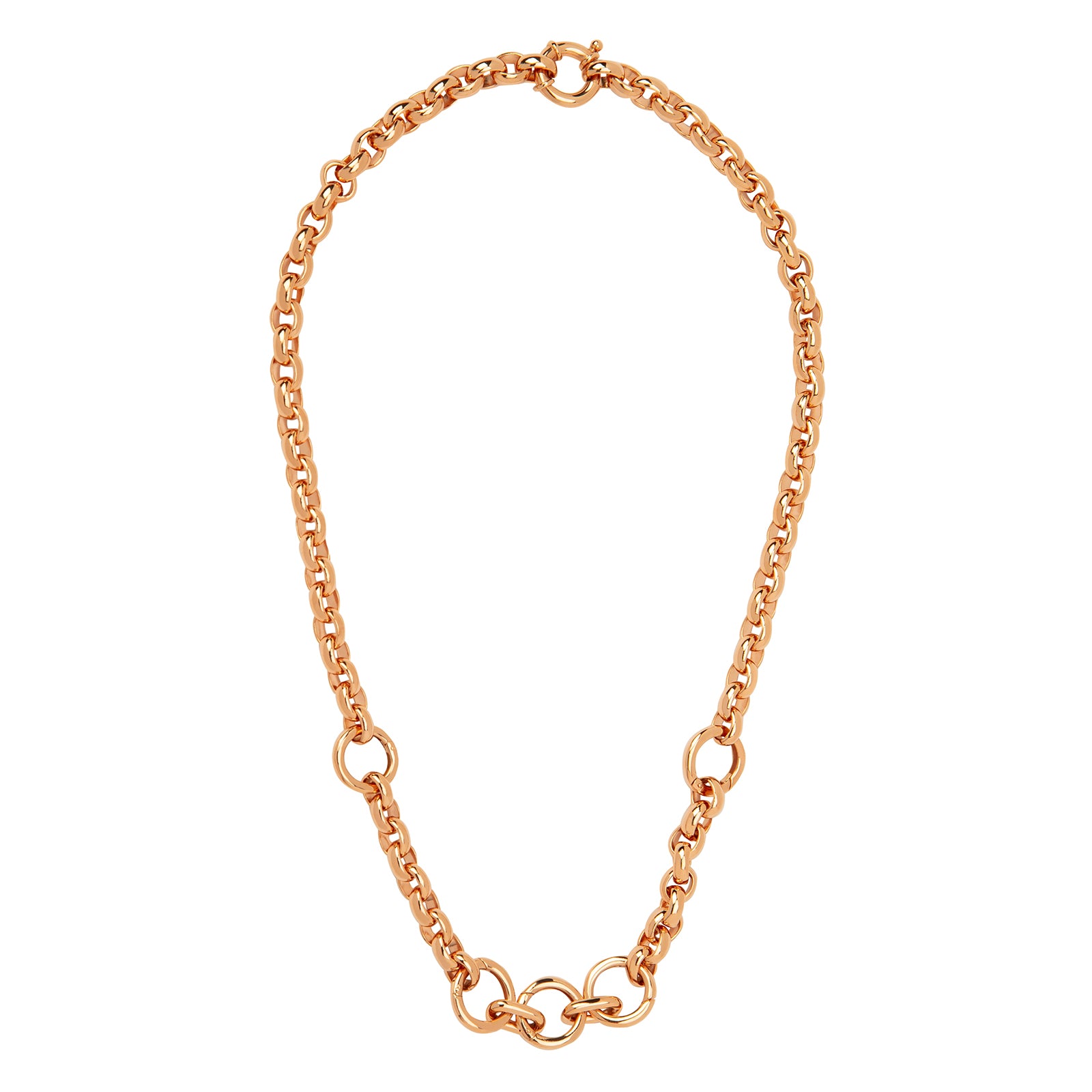 Foundrae Oversized Belcher Chain - Rose Gold - Necklaces - Broken ...