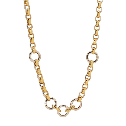 Antique Georgian 14k Gold Patterned Belcher Chain Necklace 25 inch - Ruby  Lane