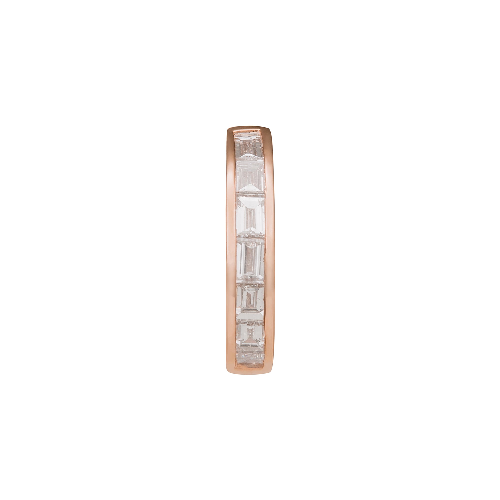 Half Baguette Huggie 9.5mm - Rose Gold