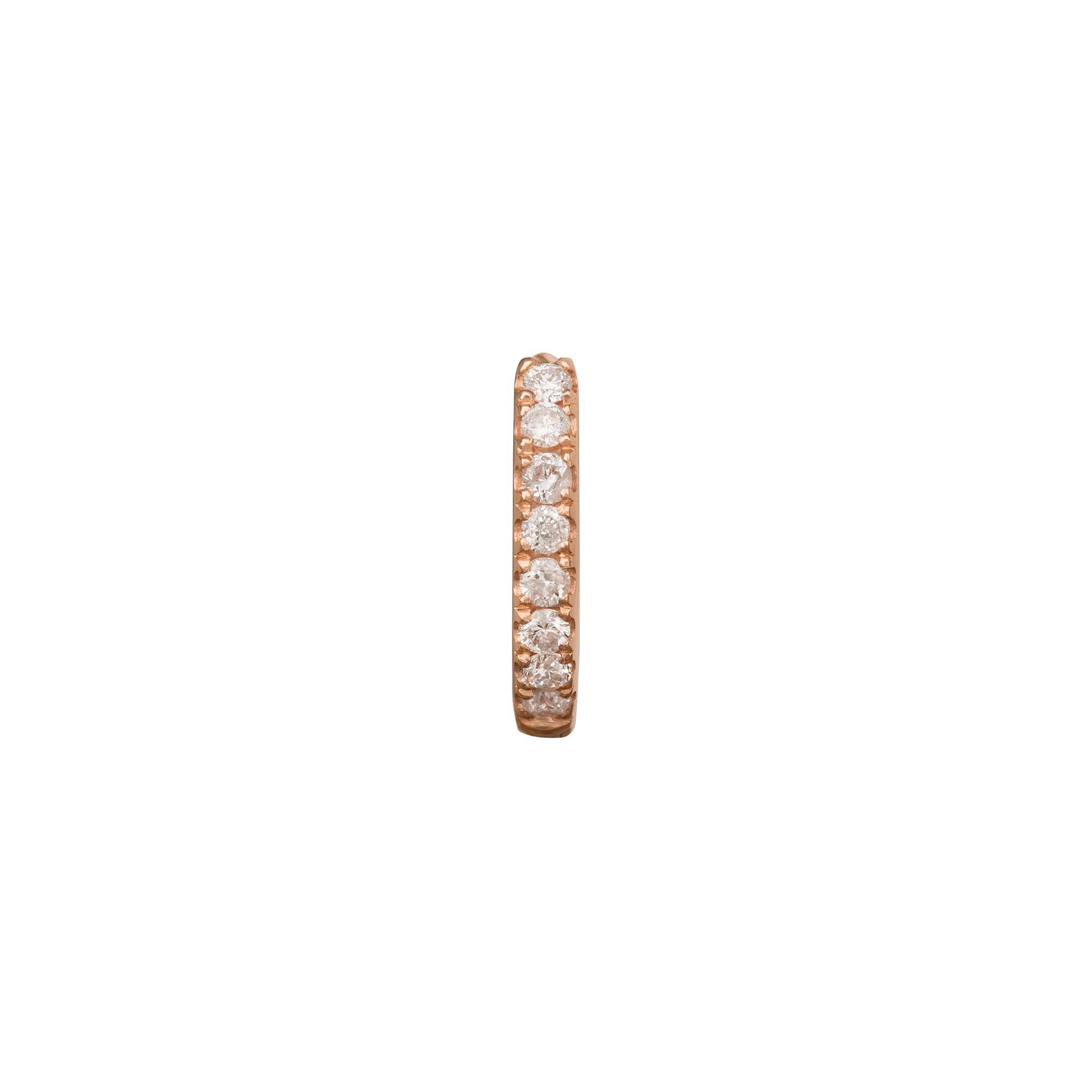 Paved Huggie 6.5mm - Rose Gold