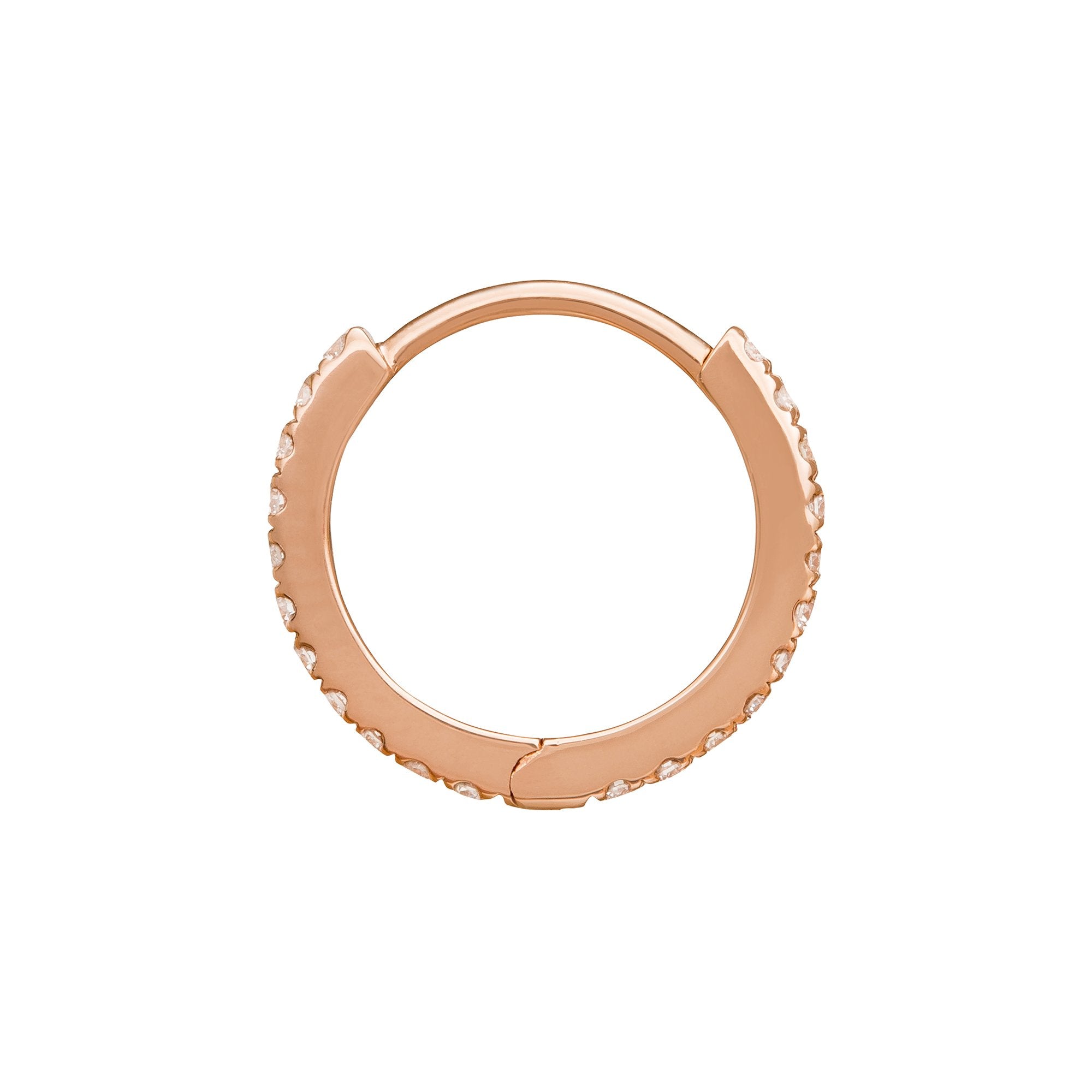 Paved Huggie 9.5mm - Rose Gold