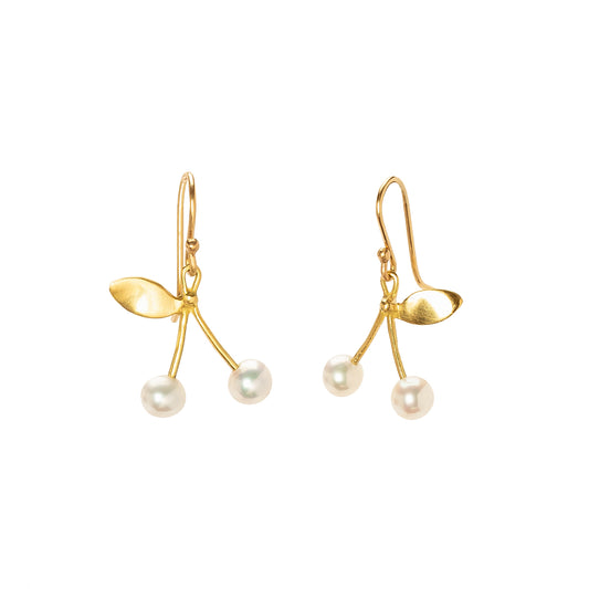 Annette Ferdinandsen White Mother of Pearl Bamboo Earrings