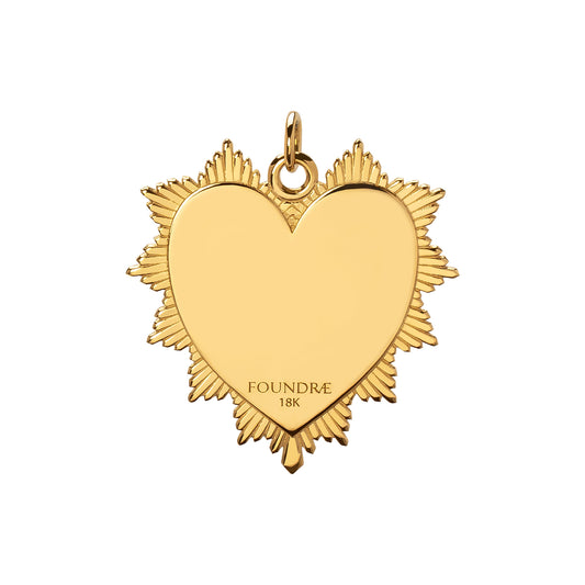 18K Yellow Gold Four Heart Clover Mini Medallion with Diamond – FoundRae