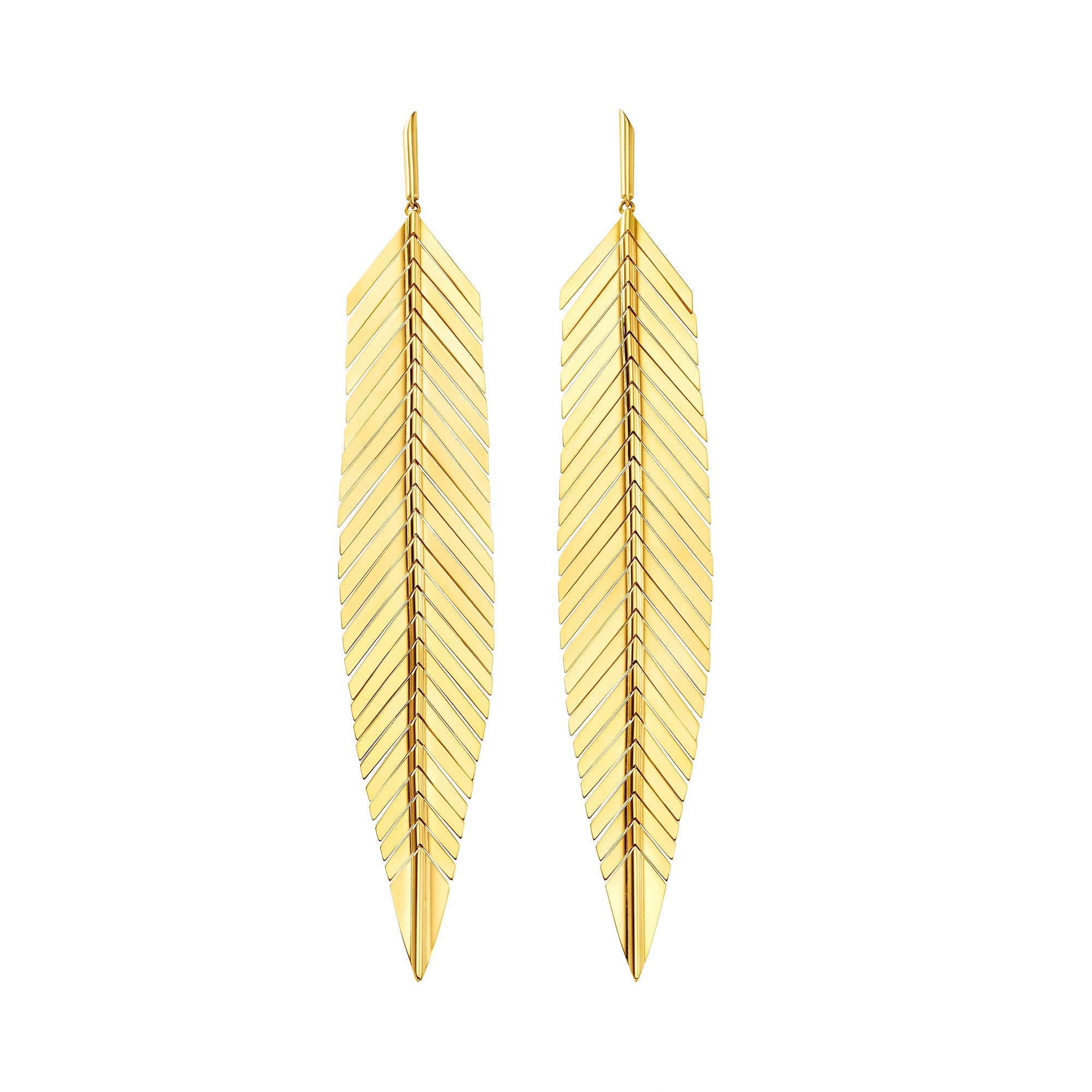 Cadar Large Feather Earrings - Earrings - Broken English Jewelry ...