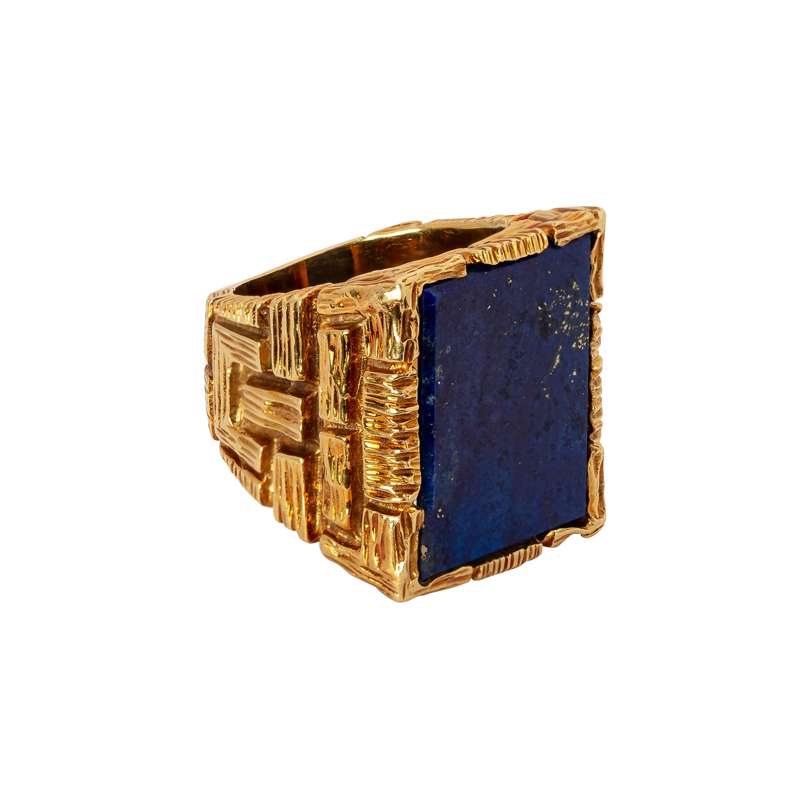 Antique Vintage Jewelry Rectangular Lapis Lazuli Ring Rings Broken English Jewelry