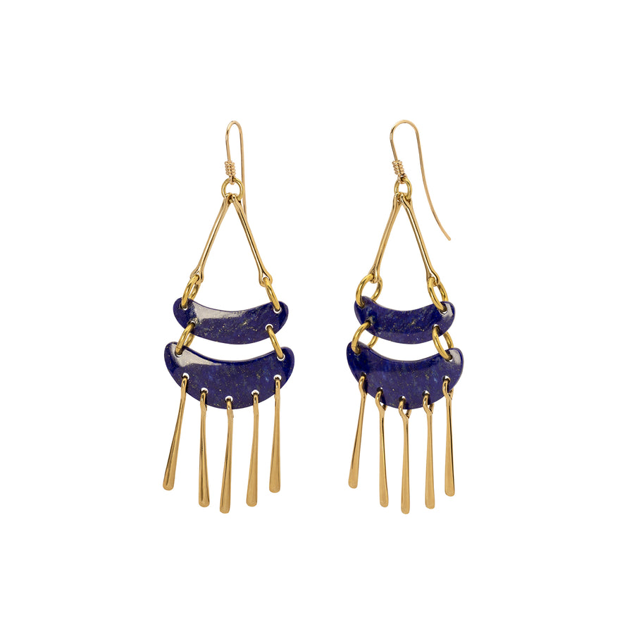 Lisa Eisner Jewelry Fountain Earrings Lapis Lazuli Earrings Broken English Jewelry