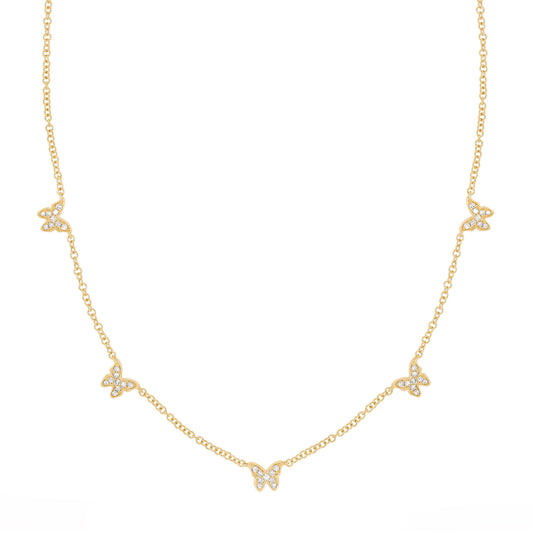 5 Diamond Baby Butterfly Necklace — EF Collection®