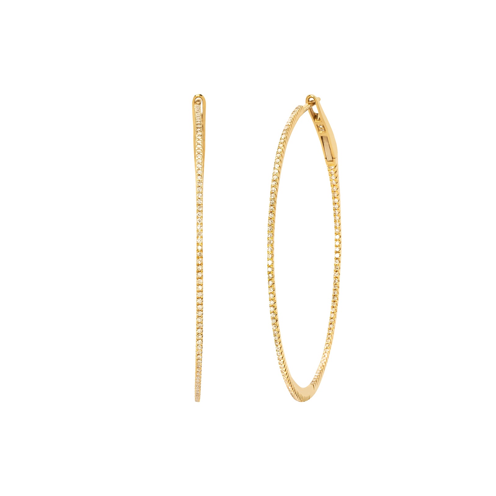 Gold Diamond Hoops