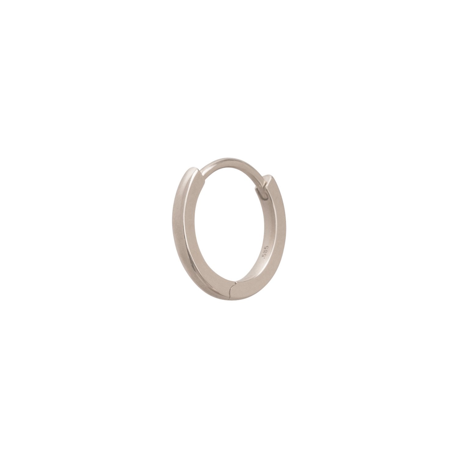 Solid Gold Huggie 9.5mm - White Gold