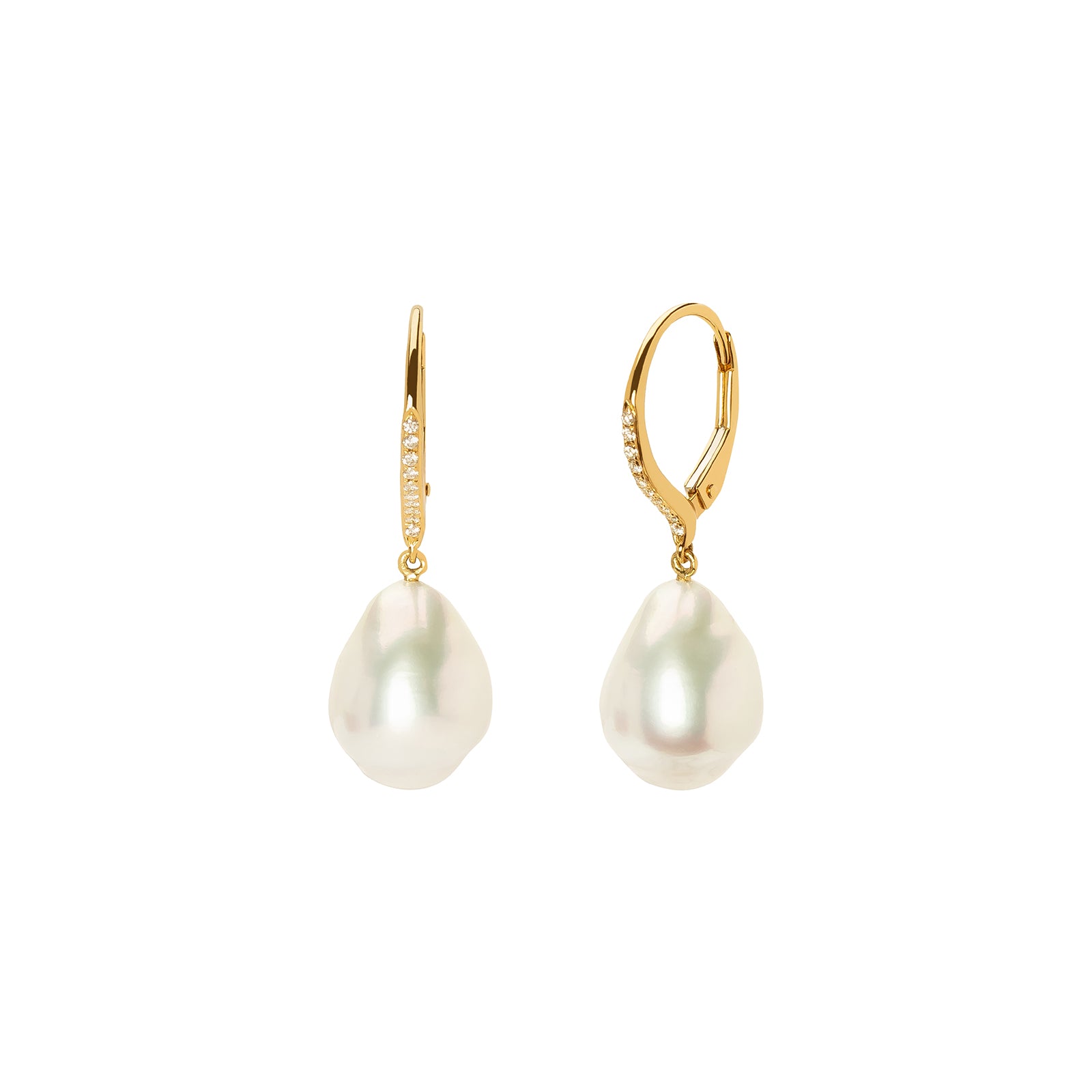 Drop Earrings - White Pearl