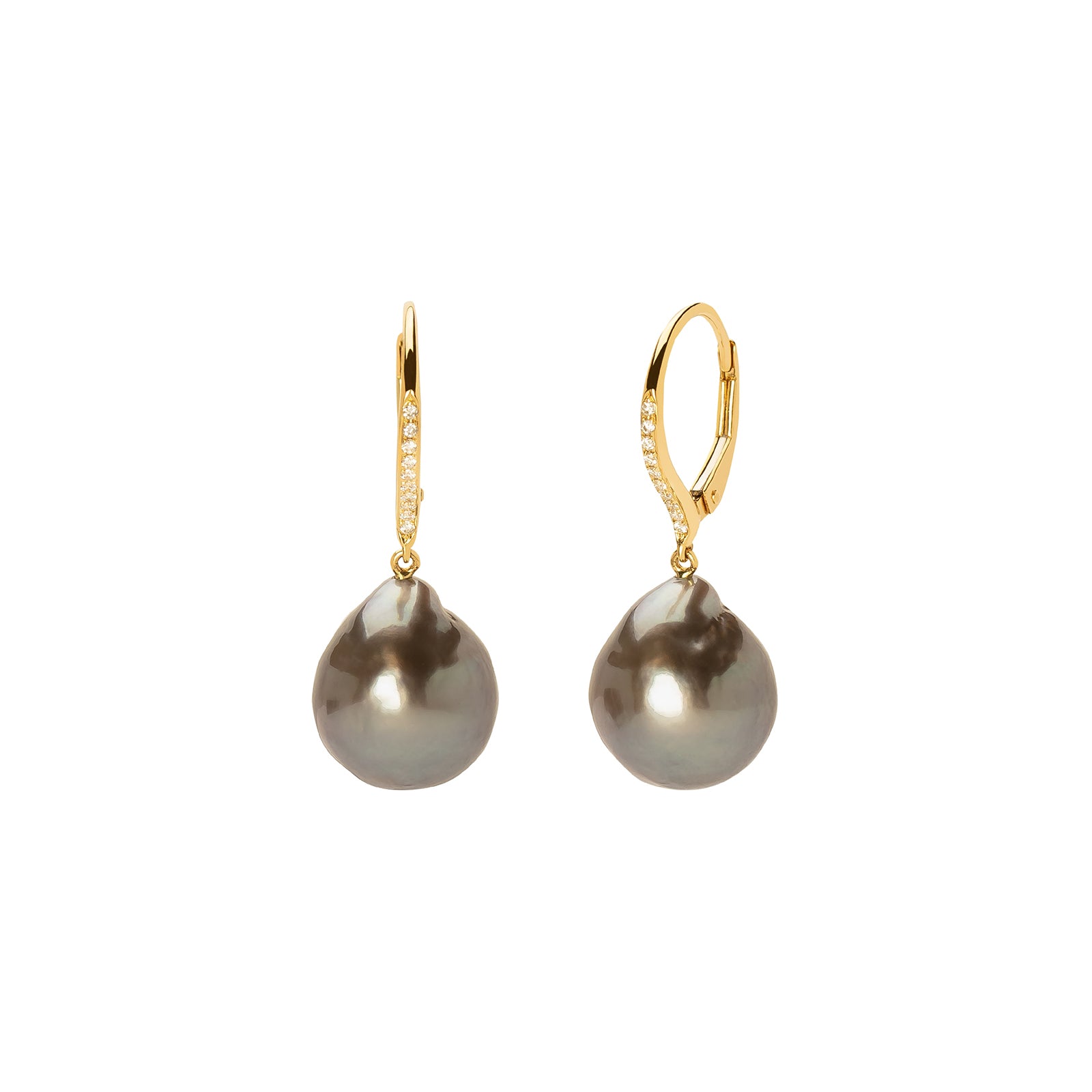 Drop Earrings - Grey Pearl