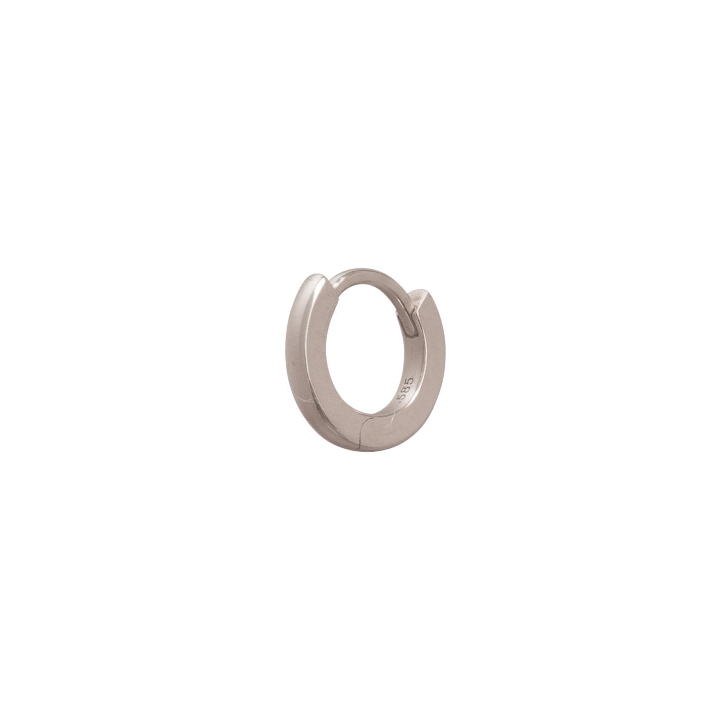 Solid Gold Huggie 6.5mm - White Gold