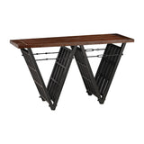 Sterling Industrial Era Iron & Wood Console Table (Black & Walnut ...