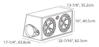 Kicker 43DC122 - Dual 12" Comp Enclosure - DC12 Dual Comp 12-Inch Subs in Vented Box, 2-Ohm, 300W