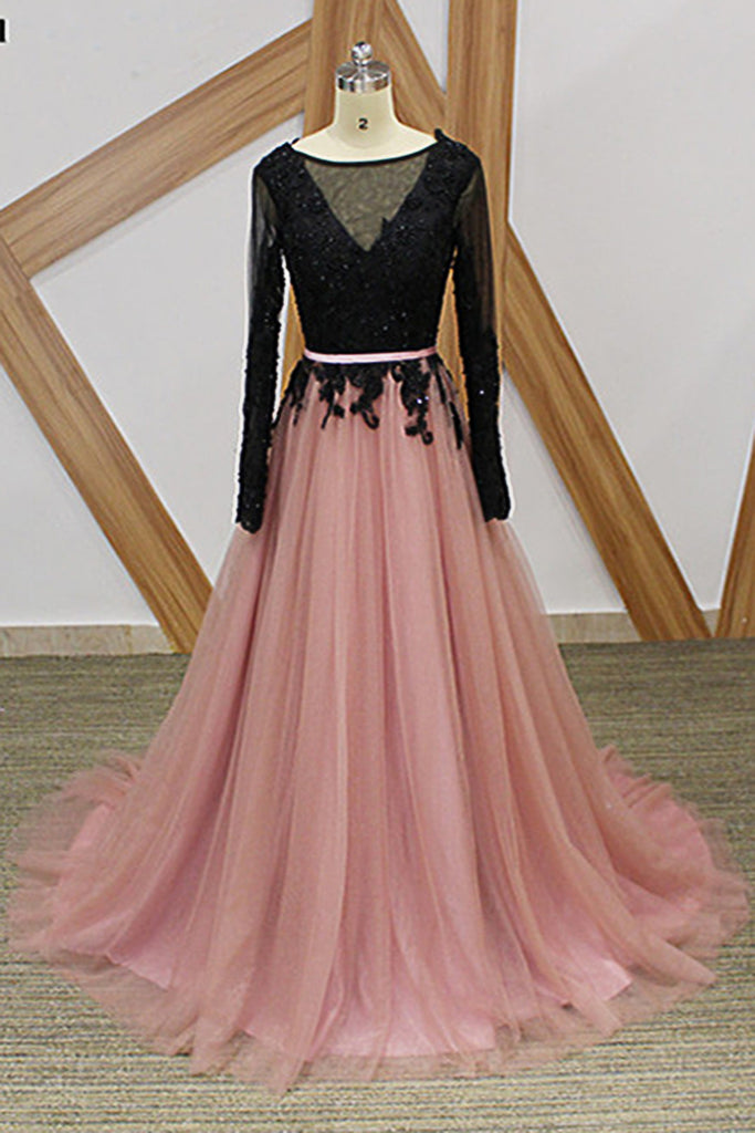 black pink long dress