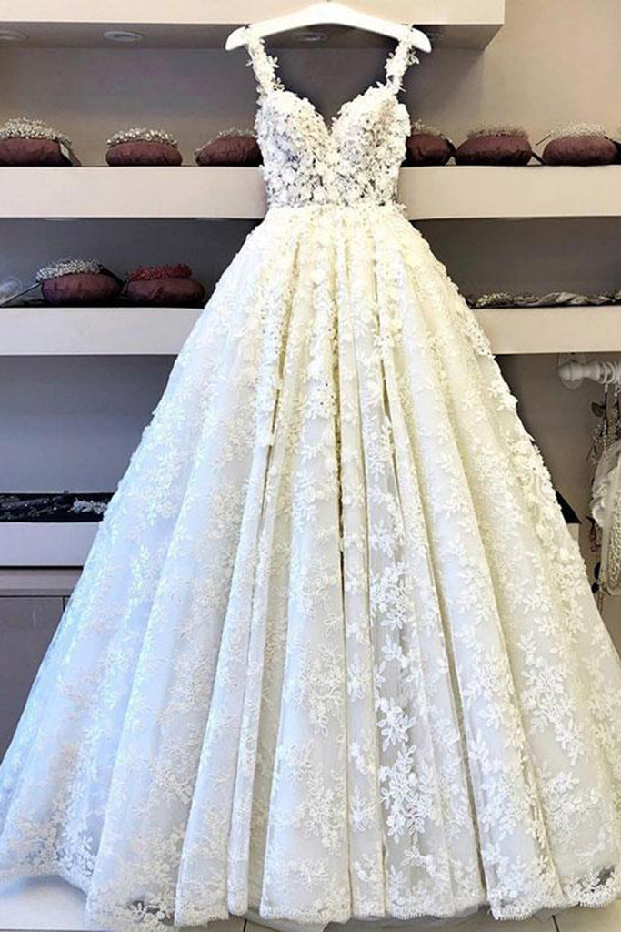 white lace bridal dress