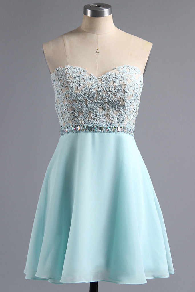 light blue formal dresses short